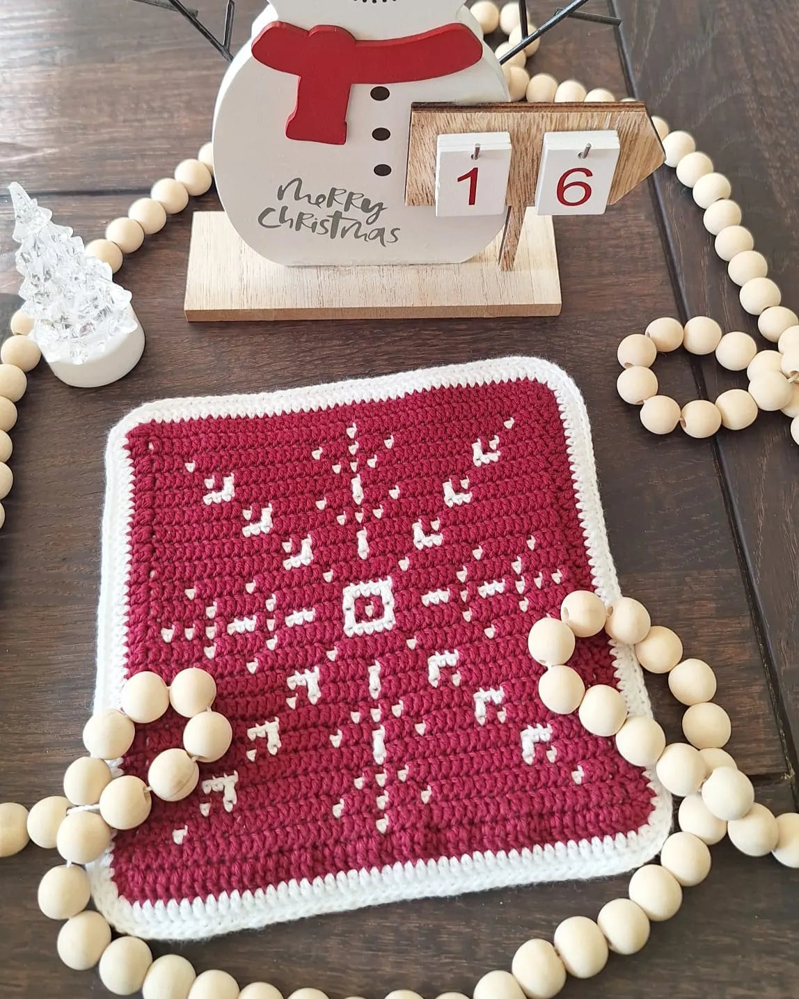 Haakpatroon panonderzetter Snowflake