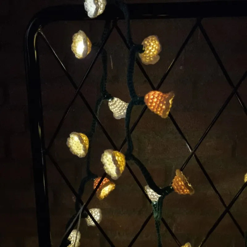 Haakpatroon bloemetjes lichtslinger