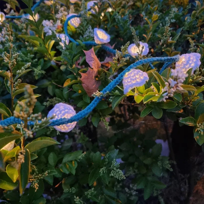 Haakpatroon bloemetjes lichtslinger