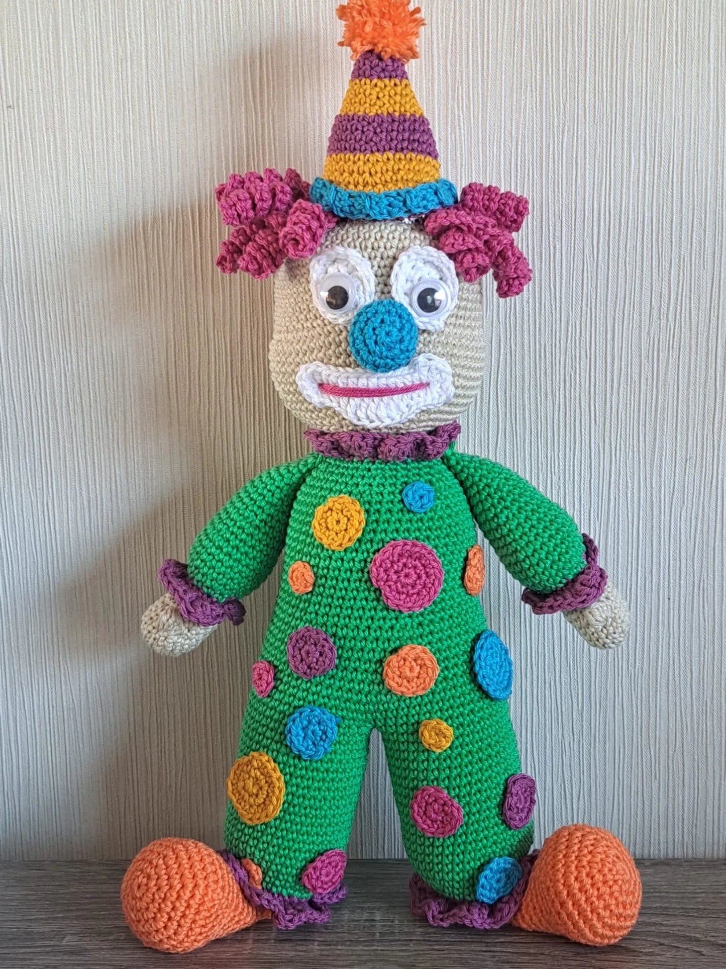 Gehaakt Haakpatroon clown Charlie ontworpen door Stephs Ste(e)kje