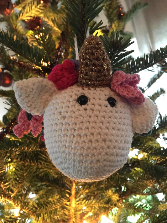 Haakpatroon eenhoorn kerstbal