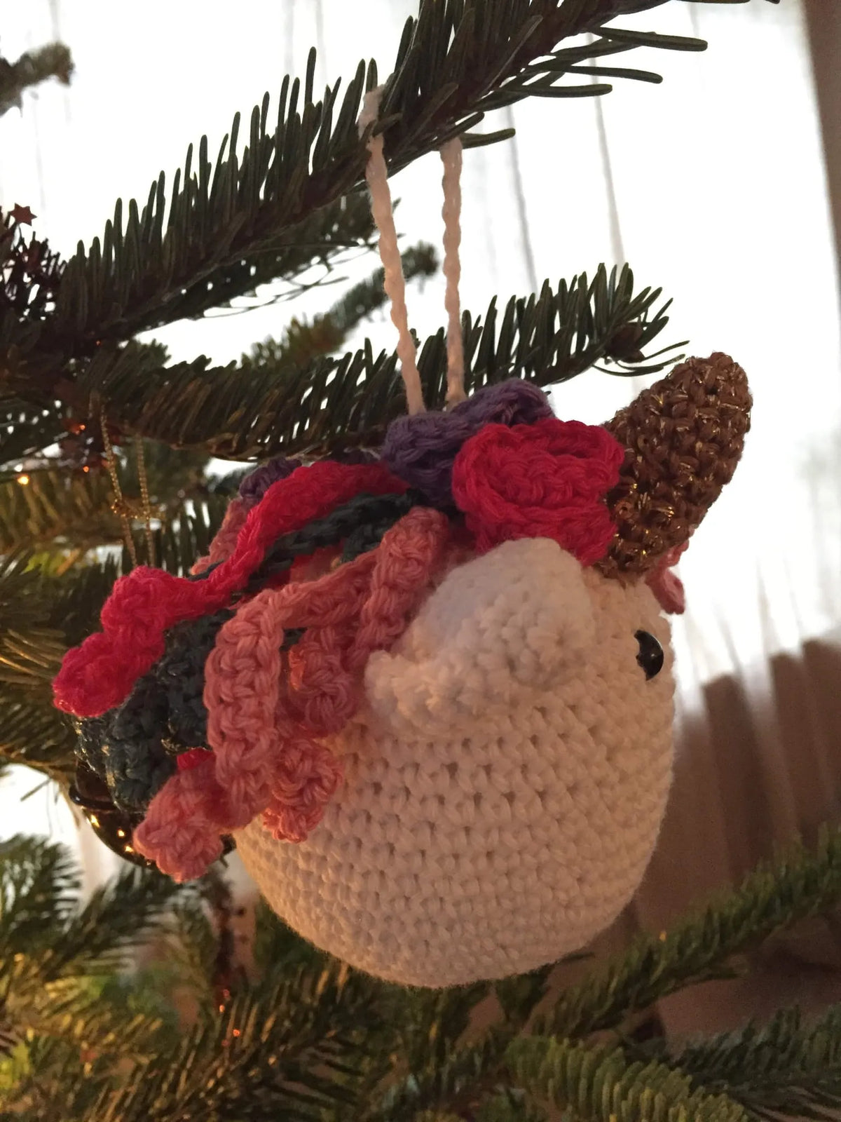 Haakpatroon eenhoorn kerstbal