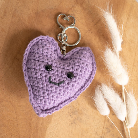 Haakpatroon Happy Heart sleutelhanger