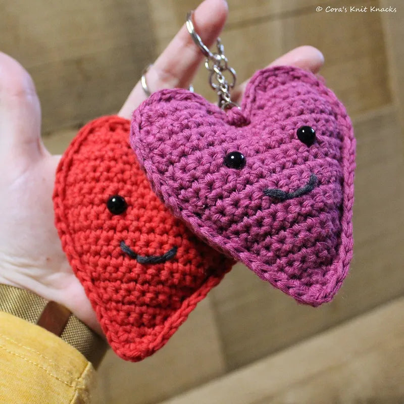 Haakpatroon Happy Heart sleutelhanger