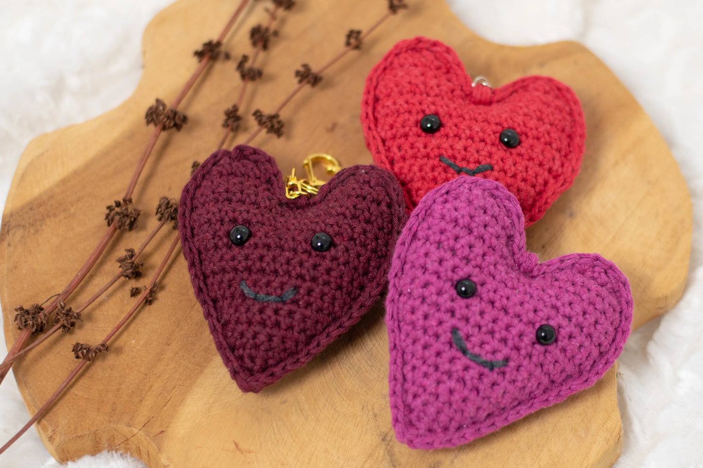Haakpatroon Happy Heart sleutelhanger