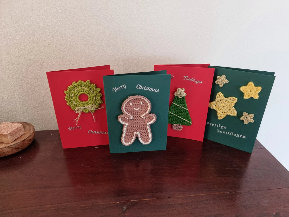 Haakpatroon kerstkaarten Traditional