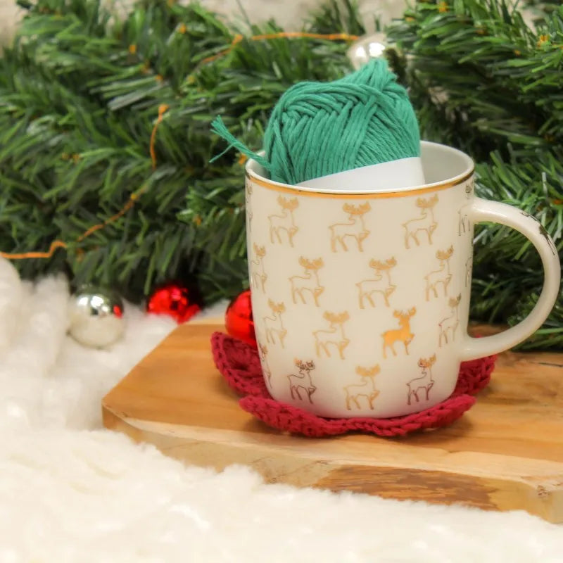 Haakpatroon kerstster onderzetter