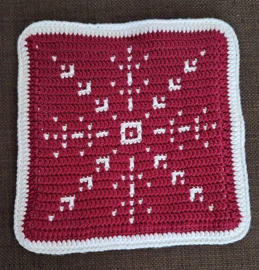 Haakpatroon panonderzetter Snowflake